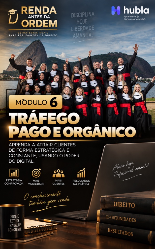 Capa do Módulo 6, Tráfego pago e orgânico